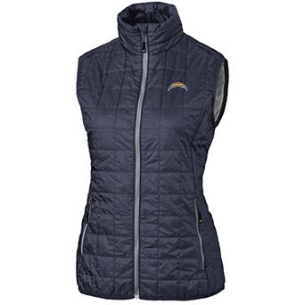 Women's Cutter & Buck Navy Los Angeles Chargers Rainier PrimaLoft Eco Full-Zip Vest