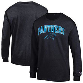 Men's Champion Black Carolina Panthers Arch Over Logo Long Sleeve T-Shirt