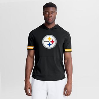 Men's Fanatics Black Pittsburgh Steelers Optimal Play Short Sleeve Hooded T-Shirt