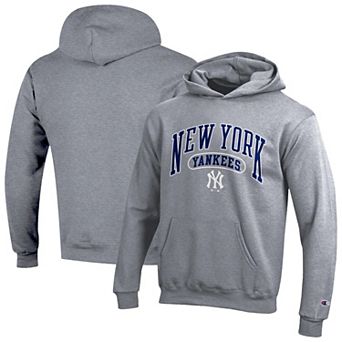 Youth Champion Gray New York Yankees Powerblend Fleece Hoodie