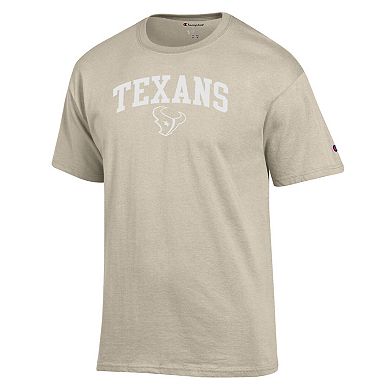 Men's Champion Oatmeal Houston Texans Jersey T-Shirt
