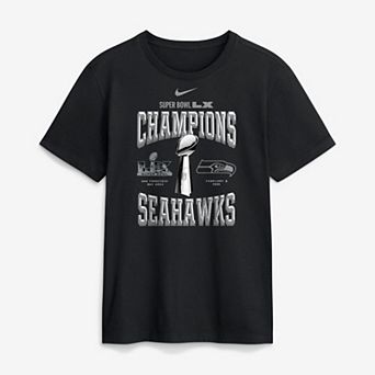 Men's Nike Black Seattle Seahawks Super Bowl LX Champions Locker Room Trophy Collection Replica Tall T-Shirt