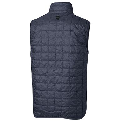 Men's Cutter & Buck Heathered Navy UConn Huskies Big & Tall Rainier PrimaLoft Eco Full-Zip Puffer Vest