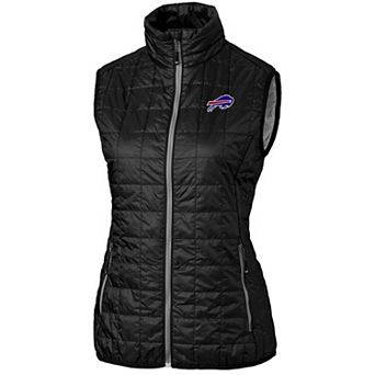 Women's Cutter & Buck Black Buffalo Bills Rainier PrimaLoft Eco Full-Zip Vest