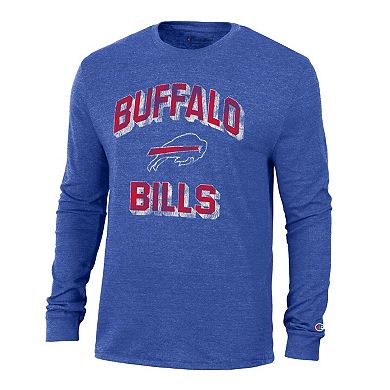 Men's Champion Heather Royal Buffalo Bills Ultimate Tri-Blend Long Sleeve T-Shirt