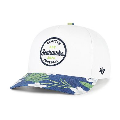 Men's '47 White/College Navy Seattle Seahawks Beach Side Hitch Adjustable Hat