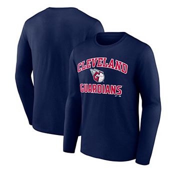 Men's Logo Athletic Navy Cleveland Guardians Heart & Soul Long Sleeve T-Shirt