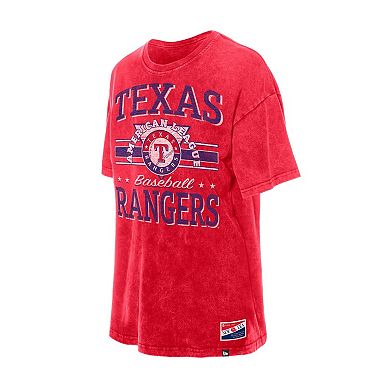 Women's New Era Red Texas Rangers Oversized Boyfriend T-Shirt