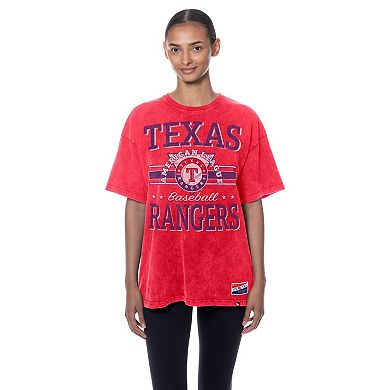 Women's New Era Red Texas Rangers Oversized Boyfriend T-Shirt
