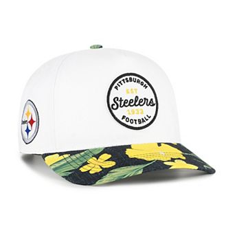 Men's '47 White/Black Pittsburgh Steelers Beach Side Hitch Adjustable Hat