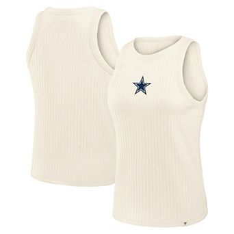 Women's Fanatics Cream Dallas Cowboys Star Play Tri-Blend Ribbed Tank Top