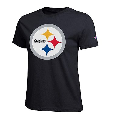 Women's Champion Black Pittsburgh Steelers Logo T-Shirt