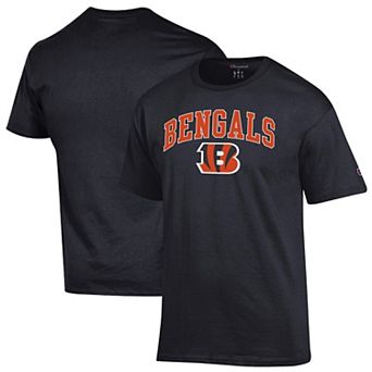 Men's Champion Black Cincinnati Bengals Arch Over Logo T-Shirt