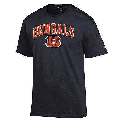 Men's Champion Black Cincinnati Bengals Arch Over Logo T-Shirt