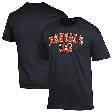 Men's Champion Black Cincinnati Bengals Arch Over Logo T-Shirt