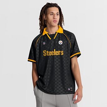 Men's Fanatics Black/Gold Pittsburgh Steelers Homerun Raglan V-Neck Polo