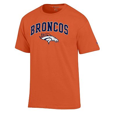 Men's Champion Orange Denver Broncos Arch Over Logo T-Shirt