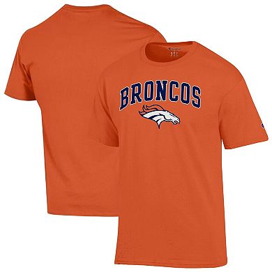 Men's Champion Orange Denver Broncos Arch Over Logo T-Shirt