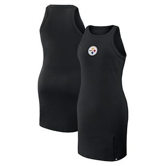 Women's Fanatics Black Pittsburgh Steelers Push Beyond Tri-Blend Ribbed Sleeveless Dress