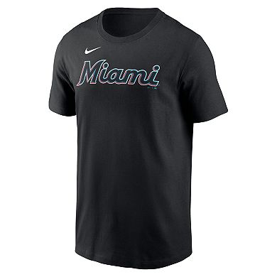 Men's Nike Sandy Alcantara Black Miami Marlins Home Name & Number T-Shirt