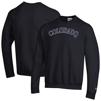 Men's Champion Black Colorado Rockies Powerblend Wordmark Sweatshirt