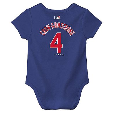 Newborn & Infant Nike Pete Crow-Armstrong Royal Chicago Cubs Name & Number Bodysuit