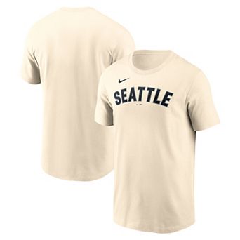 Men's Nike Cream Seattle Mariners Alternate Wordmark T-Shirt