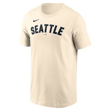 Men's Nike Cream Seattle Mariners Alternate Wordmark T-Shirt