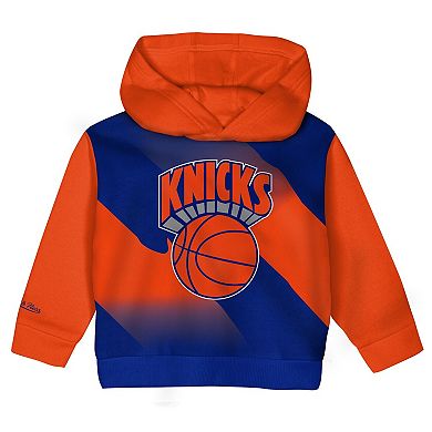 Toddler Mitchell & Ness Royal/Orange New York Knicks Big Face Oversized Pullover Hoodie & Pants Set