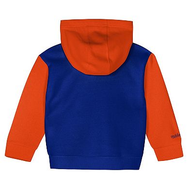 Toddler Mitchell & Ness Royal/Orange New York Knicks Big Face Oversized Pullover Hoodie & Pants Set