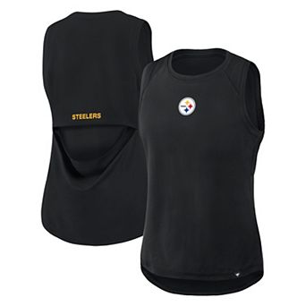Women's Fanatics Black Pittsburgh Steelers Mesh Triumphant Win​ Tank Top