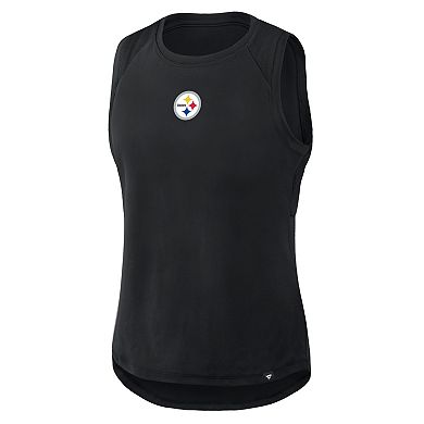 Women's Fanatics Black Pittsburgh Steelers Mesh Triumphant Win Tank Top