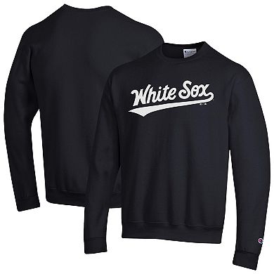 Men's Champion Black Chicago White Sox Powerblend Wordmark Sweatshirt