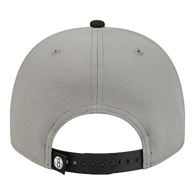 Men's New Era Gray Brooklyn Nets Injection Cartoon Logo A-Frame 9FIFTY Adjustable Hat