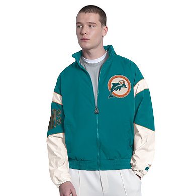 Men's Starter Aqua Miami Dolphins The Gust Full-Zip Hooded Jacket