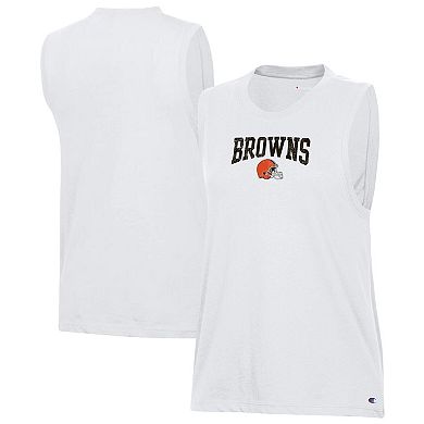 Women's Champion White Cleveland Browns Muscle Tank Top