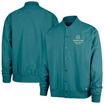Men's '47 Hunter Green Chicago Cubs Anderson Twill Full-Snap Bomber Jacket