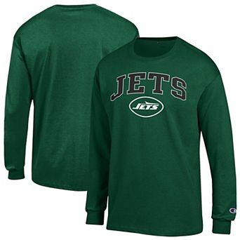 Men's Champion Green New York Jets Arch Over Logo Long Sleeve T-Shirt