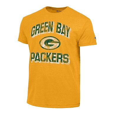 Men's Champion Heather Gold Green Bay Packers Ultimate Tri-Blend T-Shirt