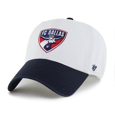 Men's '47 White FC Dallas Two-Tone Clean Up Adjustable Hat