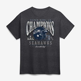 Men's Fanatics Heather Charcoal Seattle Seahawks Super Bowl LX Champions Big & Tall Prestigious Run T-Shirt