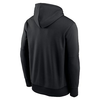 Men's Nike Black Cincinnati Reds Primary Wordmark Therma Hoodie
