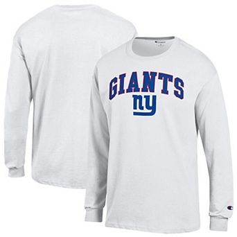 Men's Champion White New York Giants Arch Over Logo Long Sleeve T-Shirt