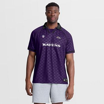 Men's Fanatics Purple/Black Baltimore Ravens Homerun Raglan V-Neck Polo