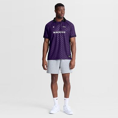 Men's Fanatics Purple/Black Baltimore Ravens Homerun Raglan V-Neck Polo