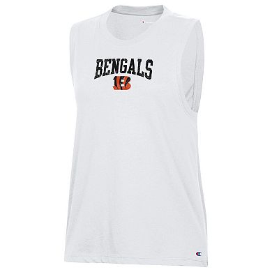 Women's Champion White Cincinnati Bengals Muscle Tank Top