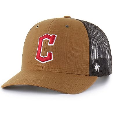 Men's Carhartt x '47 Brown Cleveland Guardians Trucker Adjustable Hat