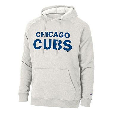 Men's Champion Heather Gray Chicago Cubs Triumph Tri-Blend Hoodie