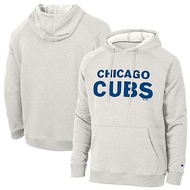 Men's Champion Heather Gray Chicago Cubs Triumph Tri-Blend Hoodie