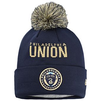Youth New Era Navy Philadelphia Union Jersey Hook Cuffed Knit Hat with Pom